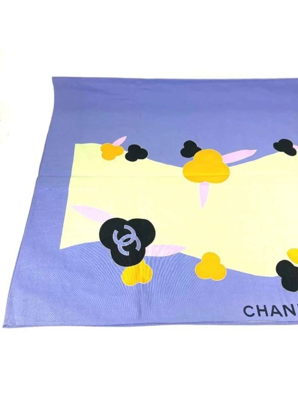 Chanel Towel Interior CC Coco Mark Logo Cotton Purple